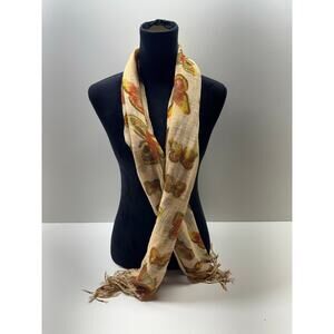 Butterfly Scarf Women’s Multi Color Lightweight Boho Hippie Fringed Shawl Sheer